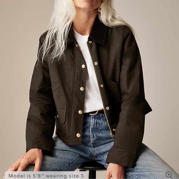 J. Crew Jackets & Blazers - J.Crew Short Barn Jacket™ in English ripstop cotton in mossy brown